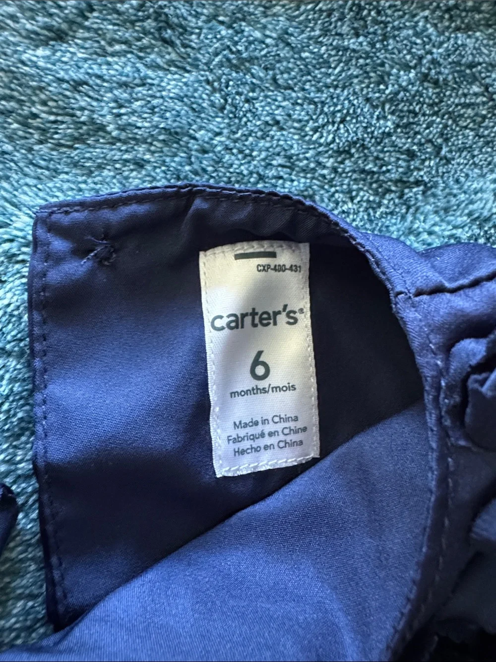Carter's Navy Floral Rosette Chiffon Dress